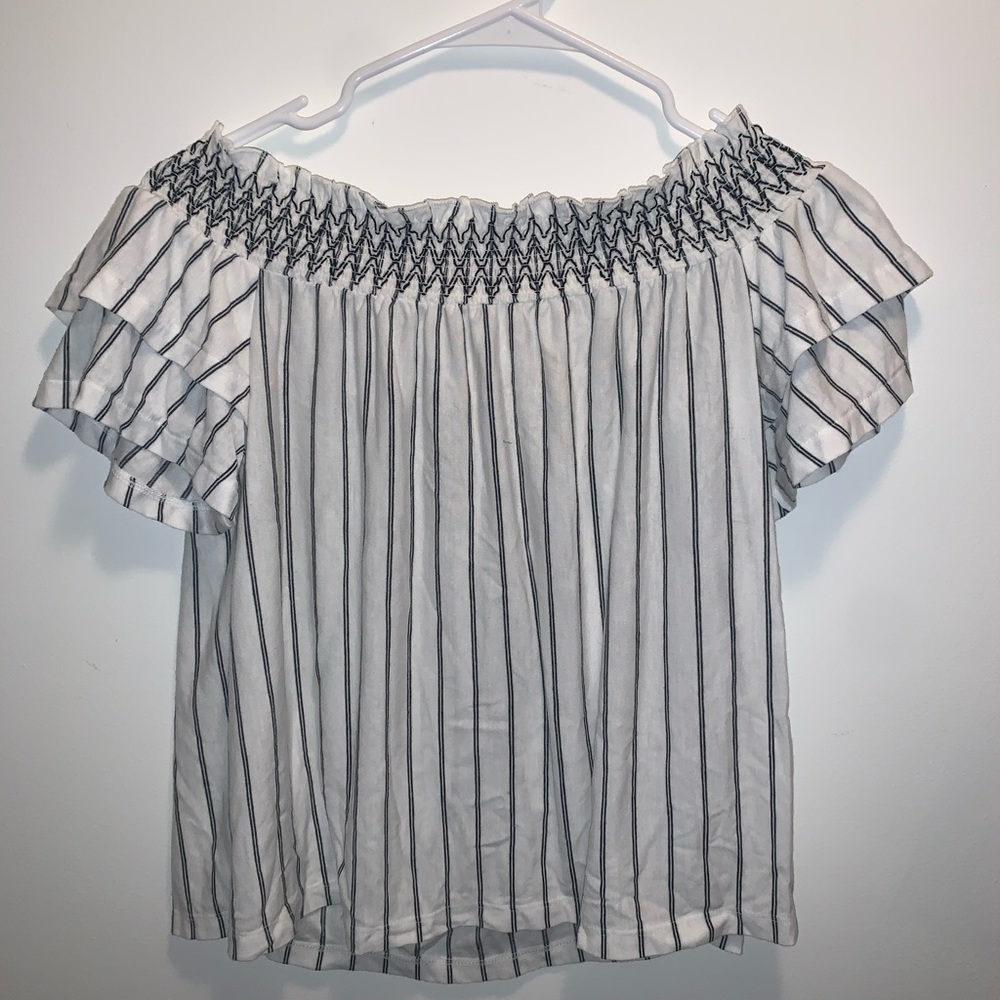 American Eagle Off the shoulder striped shirt